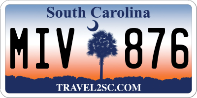 SC license plate MIV876