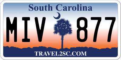 SC license plate MIV877