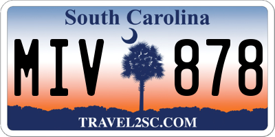 SC license plate MIV878