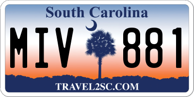 SC license plate MIV881