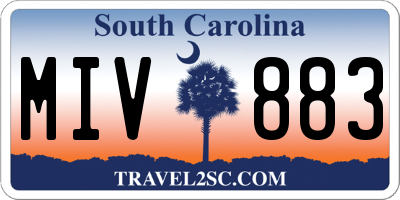 SC license plate MIV883