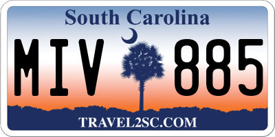 SC license plate MIV885