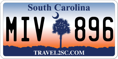 SC license plate MIV896