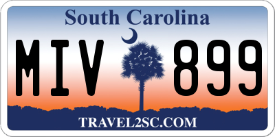 SC license plate MIV899
