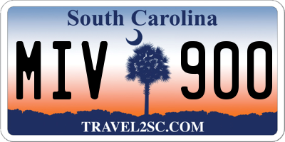 SC license plate MIV900