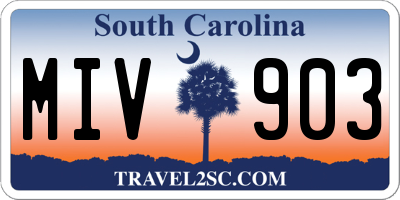 SC license plate MIV903