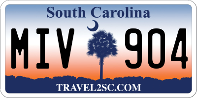 SC license plate MIV904