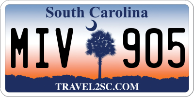 SC license plate MIV905