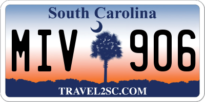 SC license plate MIV906