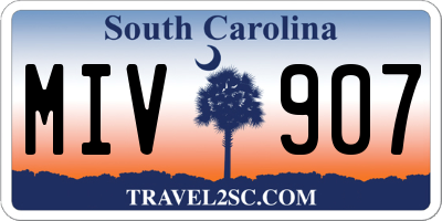 SC license plate MIV907