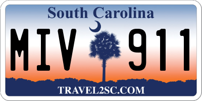 SC license plate MIV911