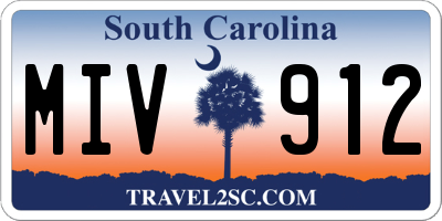 SC license plate MIV912