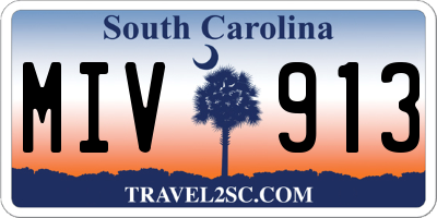 SC license plate MIV913