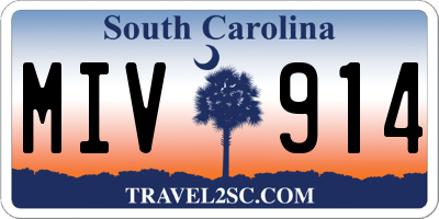 SC license plate MIV914
