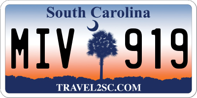 SC license plate MIV919
