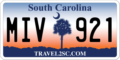 SC license plate MIV921