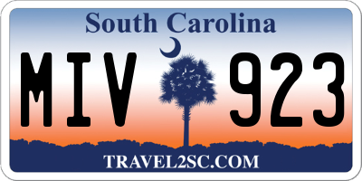 SC license plate MIV923