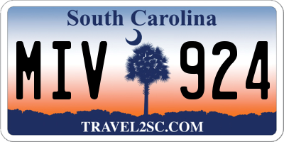 SC license plate MIV924