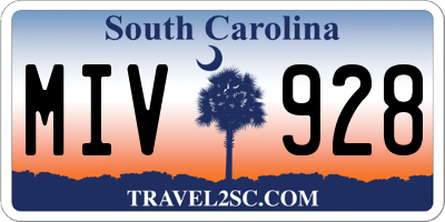 SC license plate MIV928