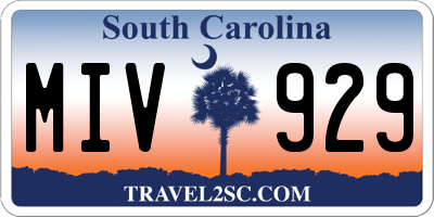 SC license plate MIV929
