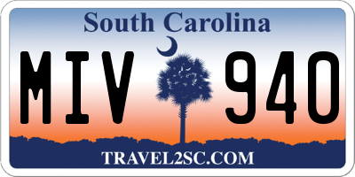 SC license plate MIV940