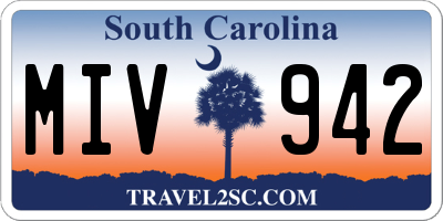 SC license plate MIV942