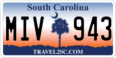 SC license plate MIV943
