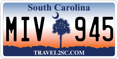 SC license plate MIV945