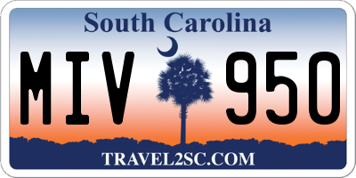 SC license plate MIV950