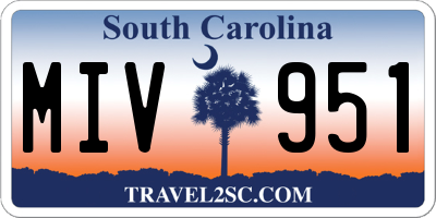 SC license plate MIV951