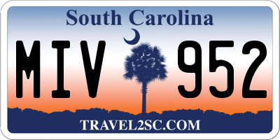 SC license plate MIV952