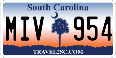 SC license plate MIV954