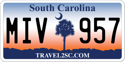 SC license plate MIV957