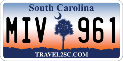 SC license plate MIV961