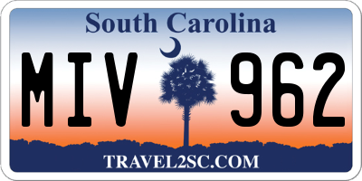 SC license plate MIV962