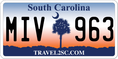 SC license plate MIV963