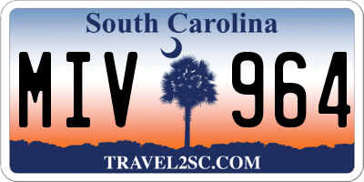 SC license plate MIV964