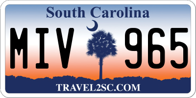 SC license plate MIV965