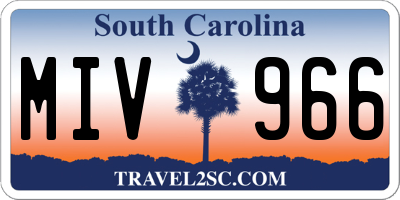 SC license plate MIV966