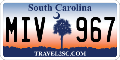 SC license plate MIV967