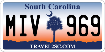 SC license plate MIV969