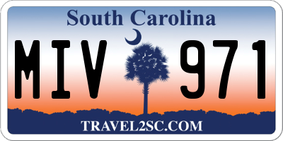 SC license plate MIV971