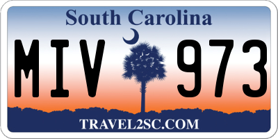 SC license plate MIV973
