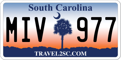 SC license plate MIV977