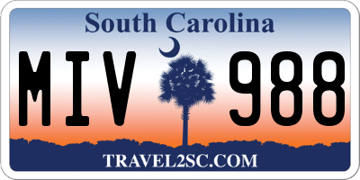 SC license plate MIV988