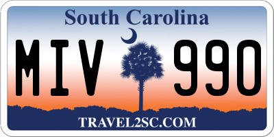 SC license plate MIV990