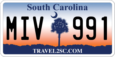 SC license plate MIV991