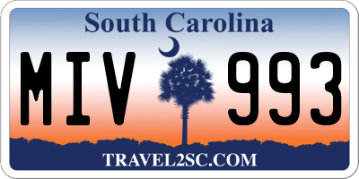 SC license plate MIV993