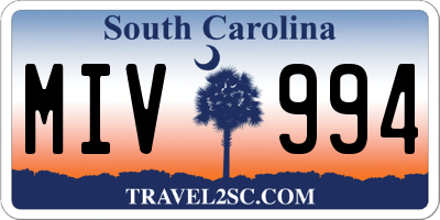 SC license plate MIV994