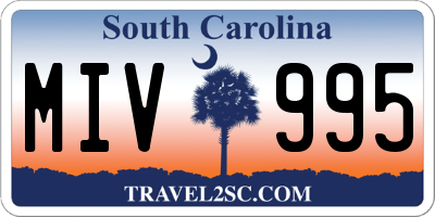 SC license plate MIV995